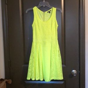 Neon Eyelet Skater Dress